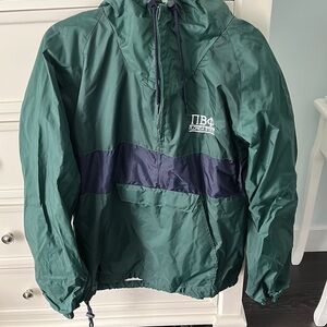 Pi Beta Phi Green and Navy Windbreaker Jacket size medium